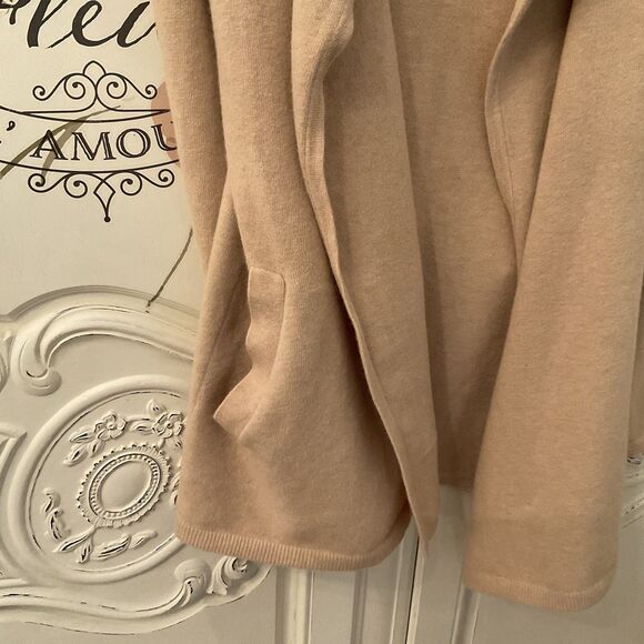 Theory Cardigan Sweater Women's S Camel Open Front Wool Blend - Picture 8 of 11